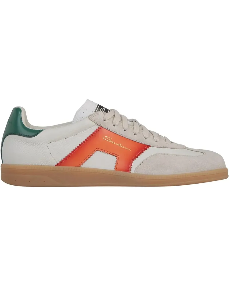 Santoni Low-Top Sneaker Multicolored Leather Sneakers grau Grau