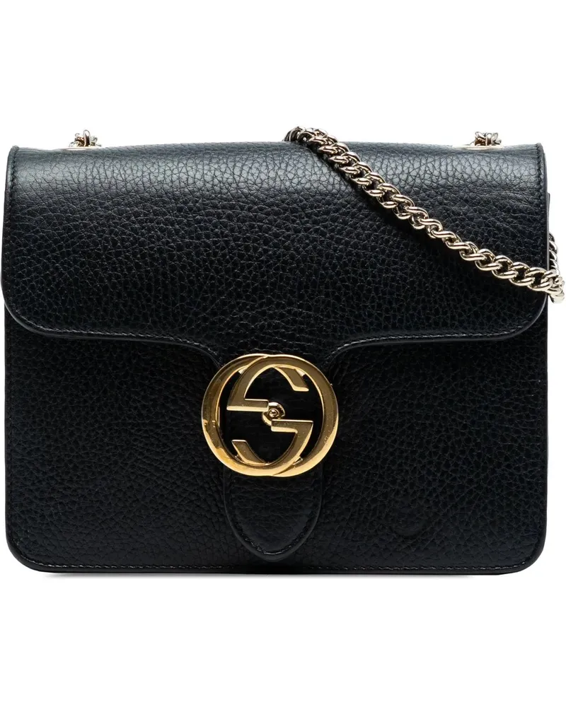 Gucci Hobo Bags Small Dollar Calfskin Interlocking G Crossbody schwarz Schwarz