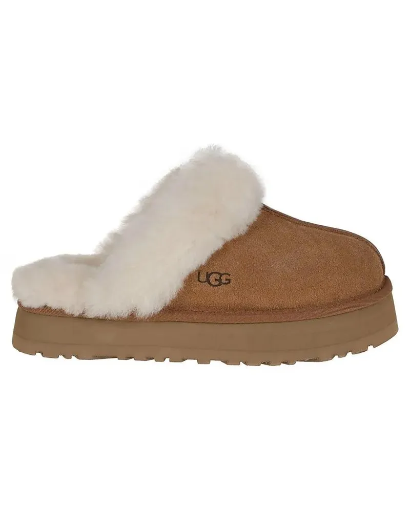 UGG Slipper & Pantoletten Disquette Sheepskin And Suede Comfort Slide braun Braun