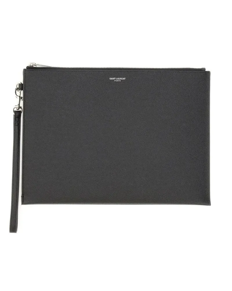Saint Laurent Handyhüllen Tablet Holder With Zipper schwarz Schwarz