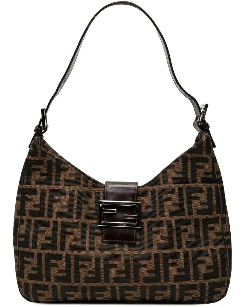 Fendi Hobo Bags Zucca Canvas Shoulder Bag braun Braun