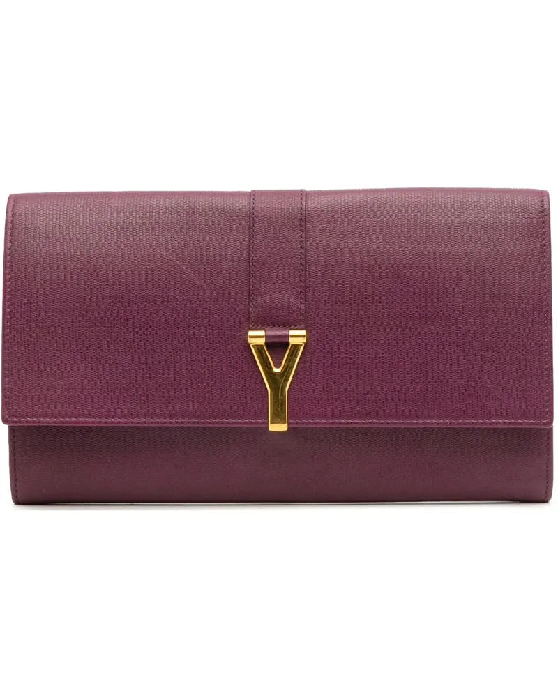 Saint Laurent Portemonnaie Leather Chyc Ligne Travel Wallet orange Orange