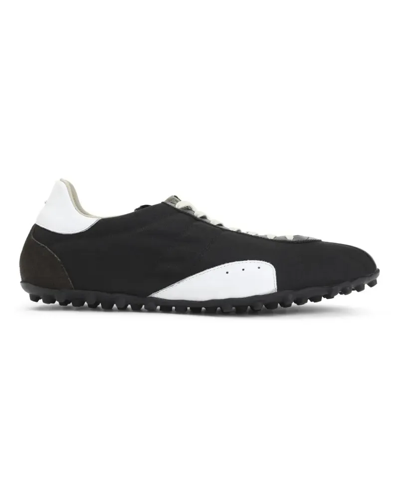 Maison Margiela Low-Top Sneaker Low-Profile Black Sneakers With Textured Sole schwarz Schwarz