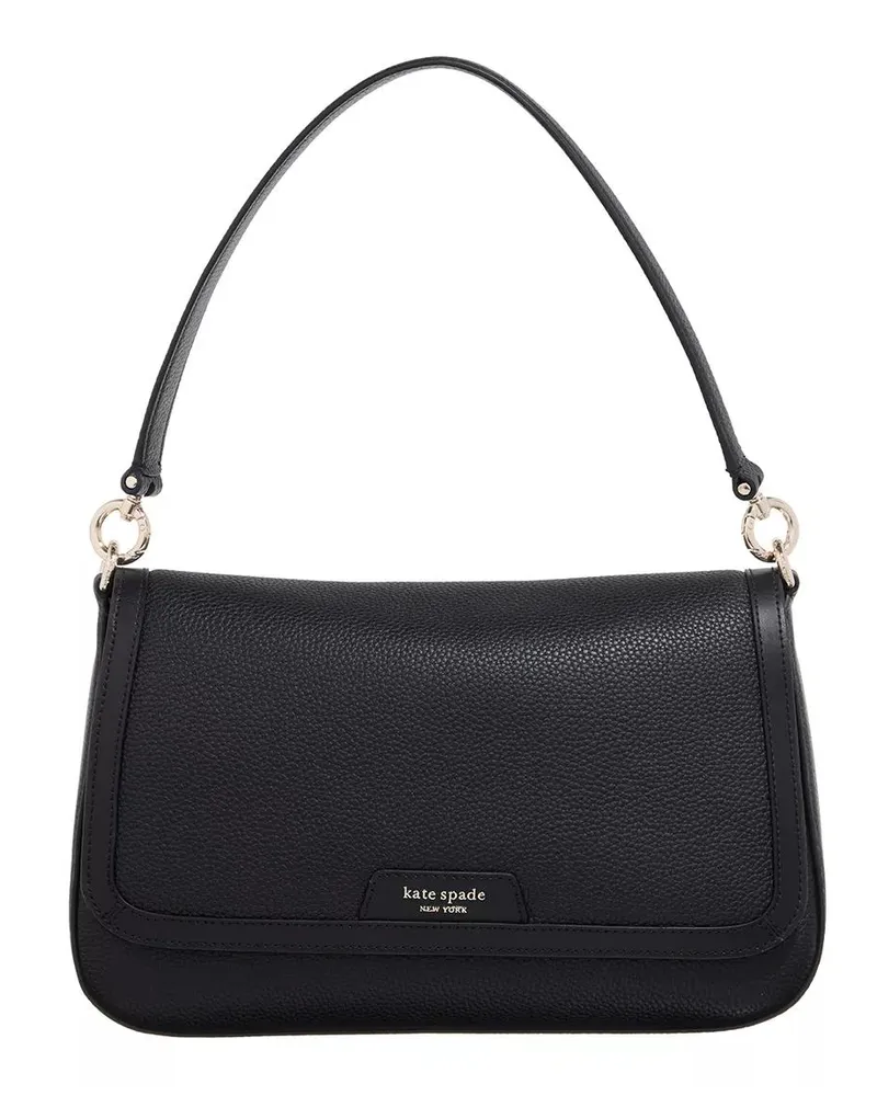 Kate Spade Crossbody Bags Hudson Pebbled Leather Flap Shoulder Bag schwarz Schwarz