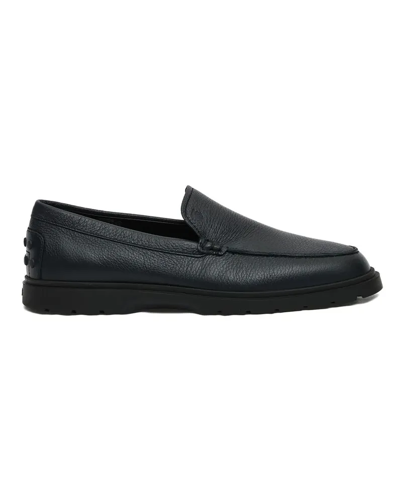 TOD'S Loafer Moccasin Blue Leather Hybrid Bottom schwarz Schwarz