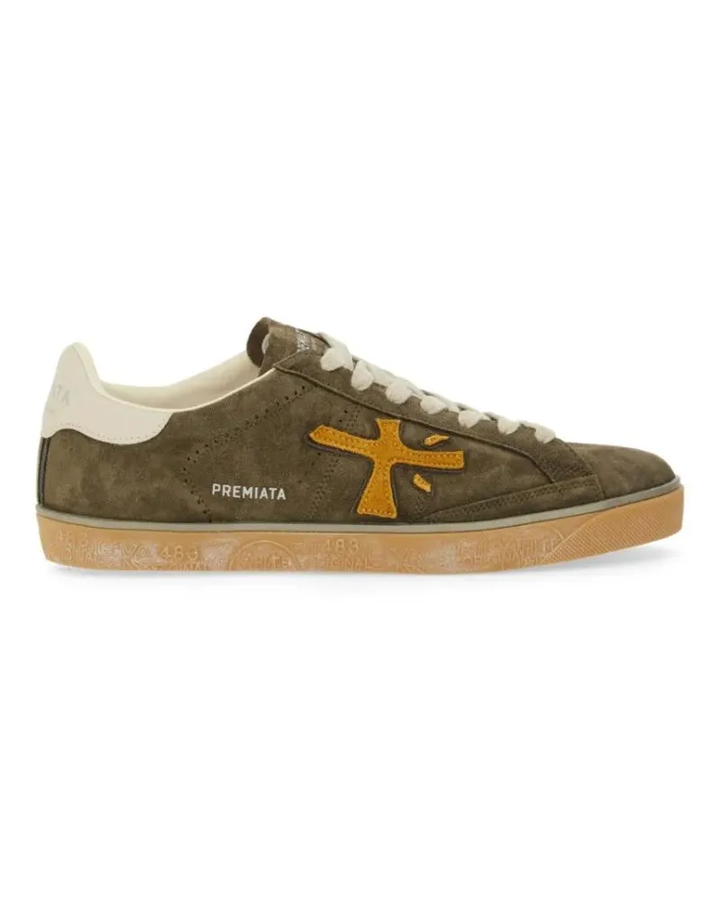 Premiata Low-Top Sneaker Low-Top Sneakers In Soft Olive Calf Leather grün Grün