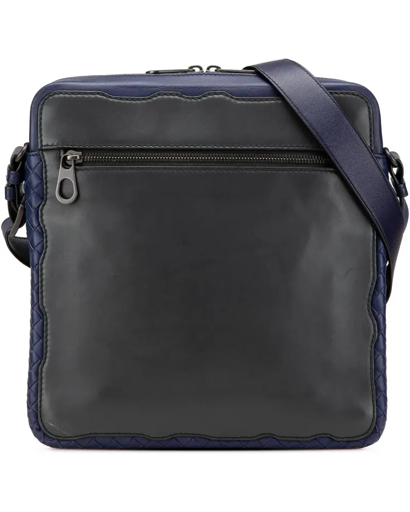 Bottega Veneta Hobo Bags 2012-2024 Intrecciato Trimmed Leather Crossbody schwarz Schwarz