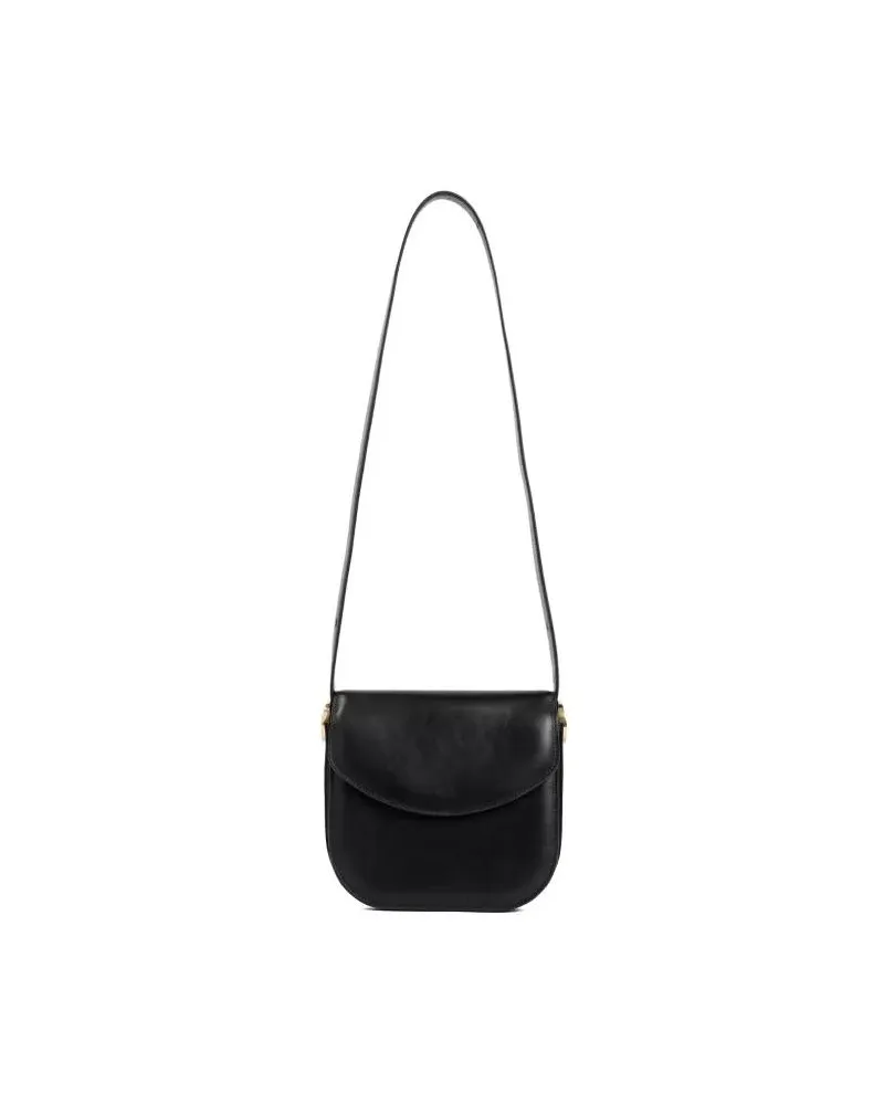 Jil Sander Shopper Coin Black Calf Leather Crossbody Schwarz