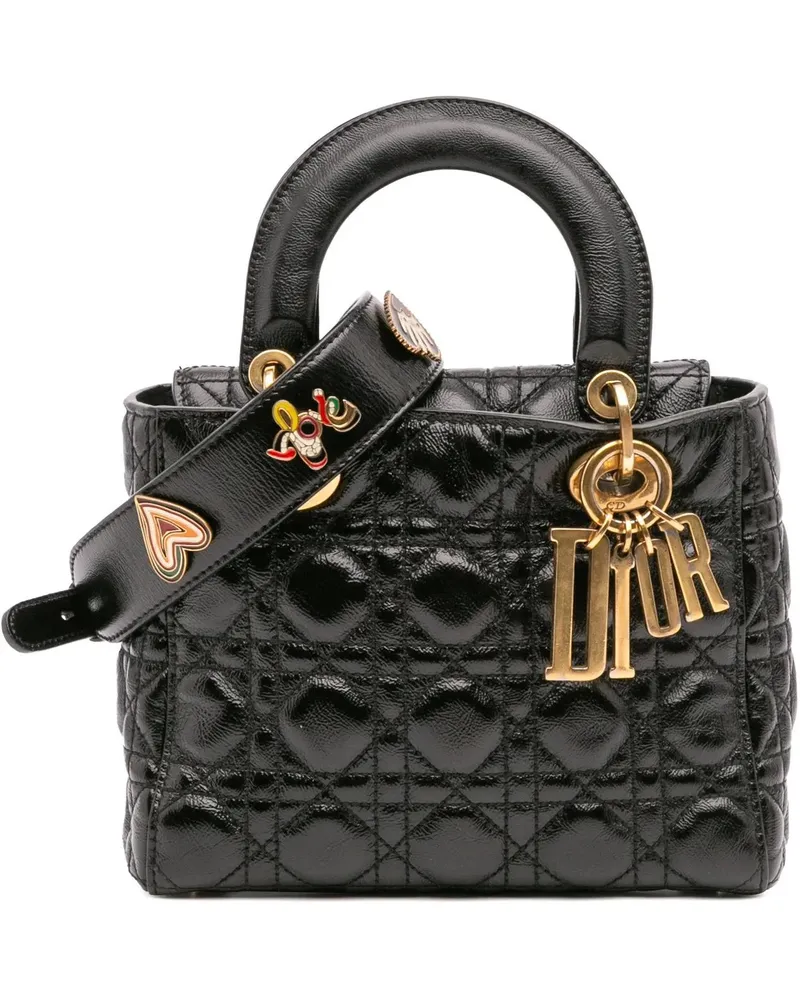 Dior Hobo Bags Small Crinkled Patent Cannage My ABCDior Lady Dior schwarz Schwarz