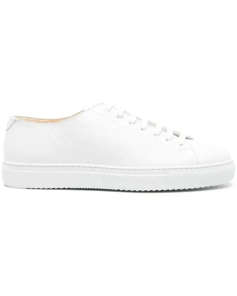 Doucal´s Low-Top Sneaker Minimalist White Leather Sneakers With Cushioned I weiß Weiß