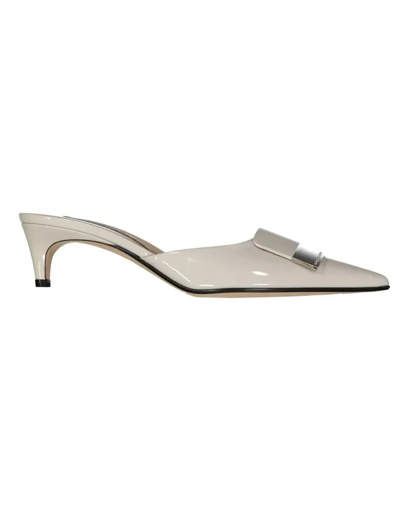 Sergio Rossi Slipper & Pantoletten Pointed Toe Patent Leather Mules beige Beige