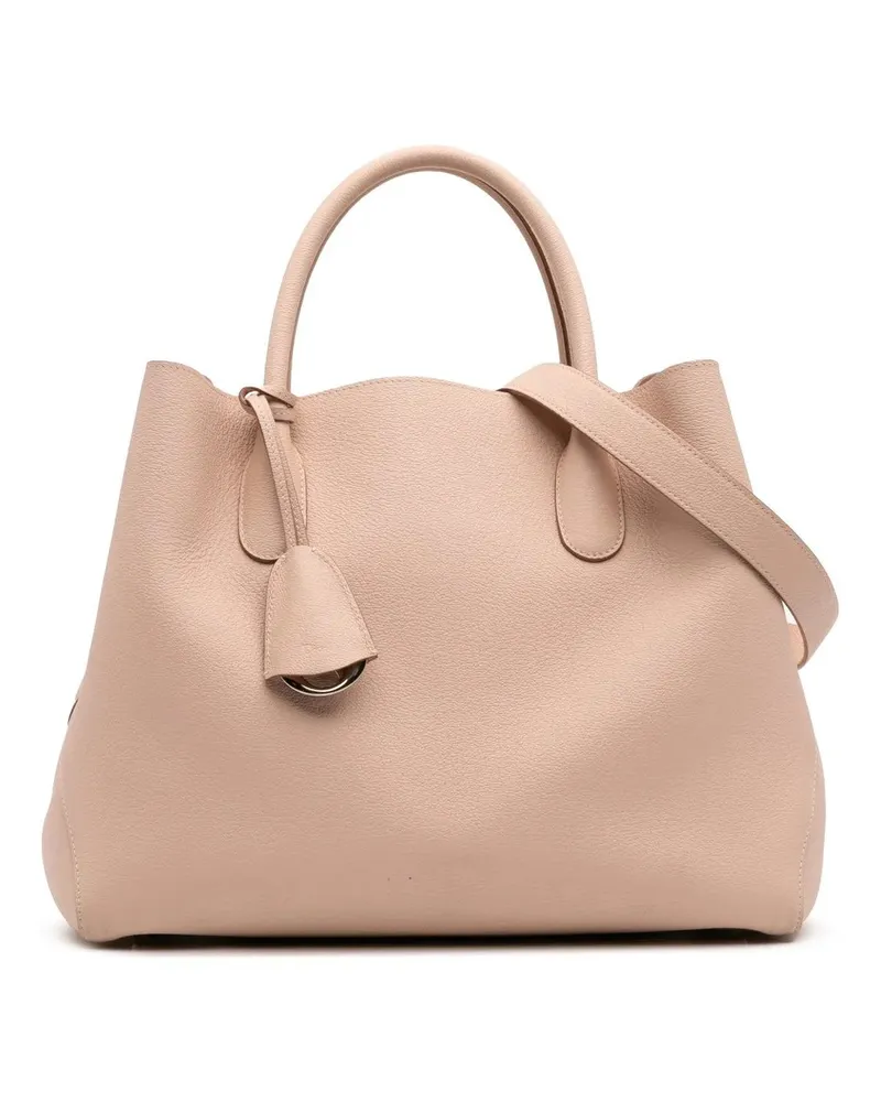 Dior Hobo Bags Large Supple Grained Calfskin Open Bar Tote braun Braun