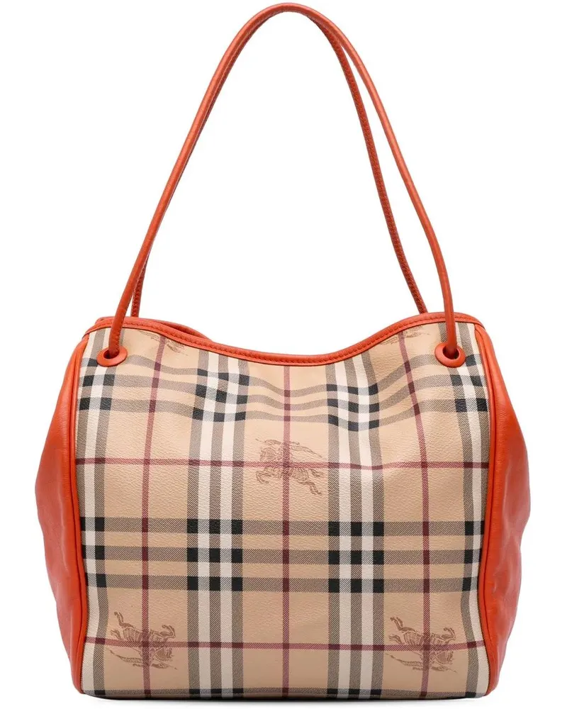 Burberry Shopper Small Haymarket Check Coated Canvas Canterbury Tot braun Braun