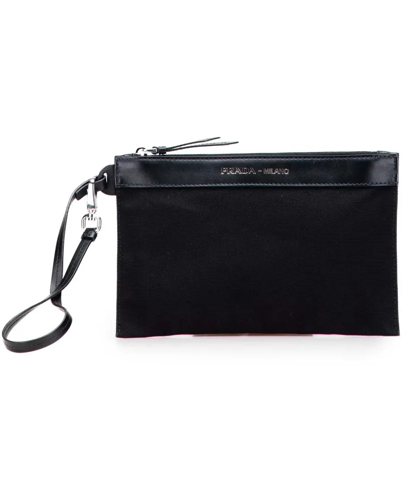 Prada Clutches Canvas Canapa Clutch schwarz Schwarz