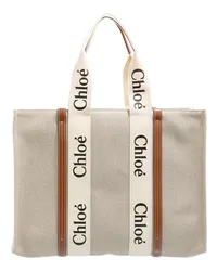 Chloé Tote Large Woody Tote Bag Beige