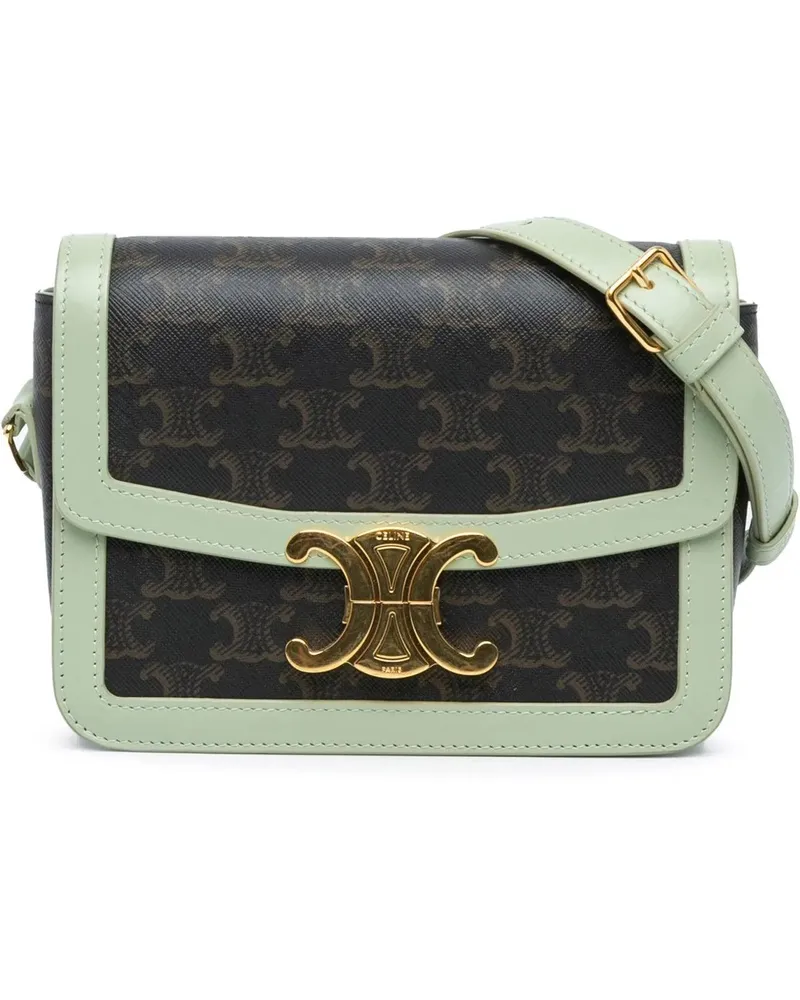 Celine Hobo Bags 2020 Teen Coated Canvas Triomphe Crossbody braun Braun