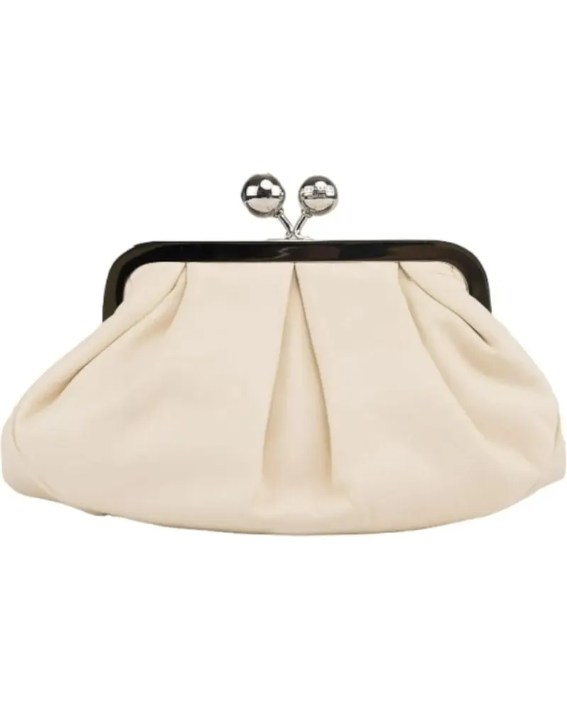Max Mara Clutches Prati - Leather Pastry Bag weiß Weiß