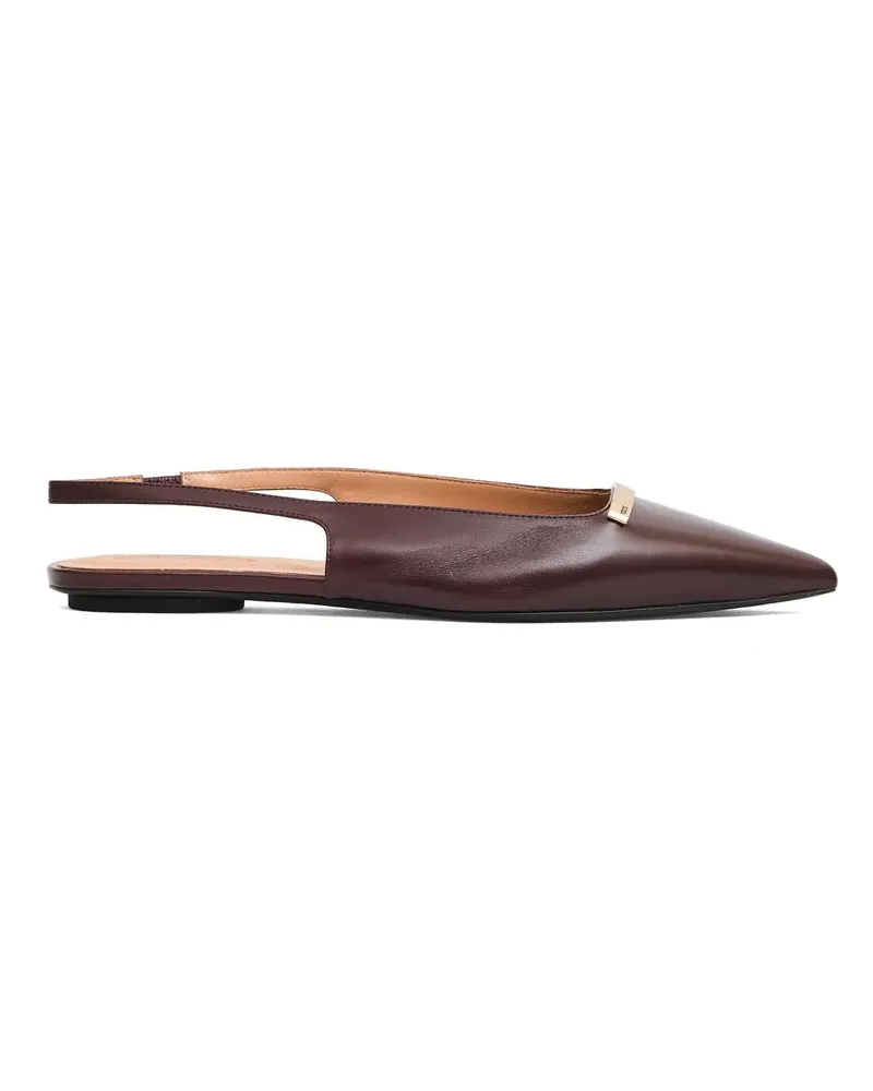 TOD'S Low-Heeled Burgundy Leather Slingbacks schwarz Schwarz