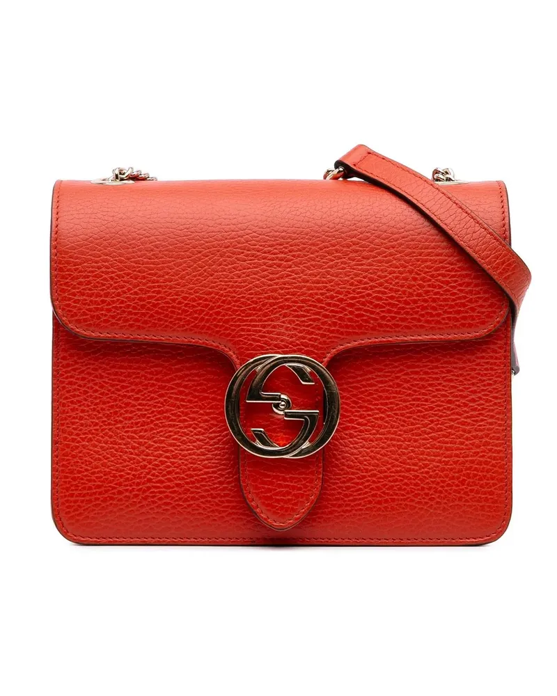 Gucci Hobo Bags Small Dollar Calfskin Interlocking G Crossbody orange Orange