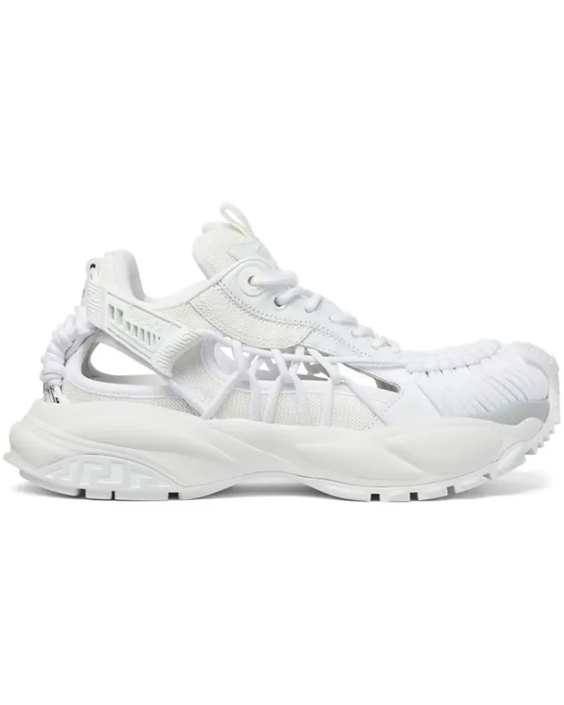 Versace Low-Top Sneaker White Panelled Sneakers With Cut-Out weiß Weiß
