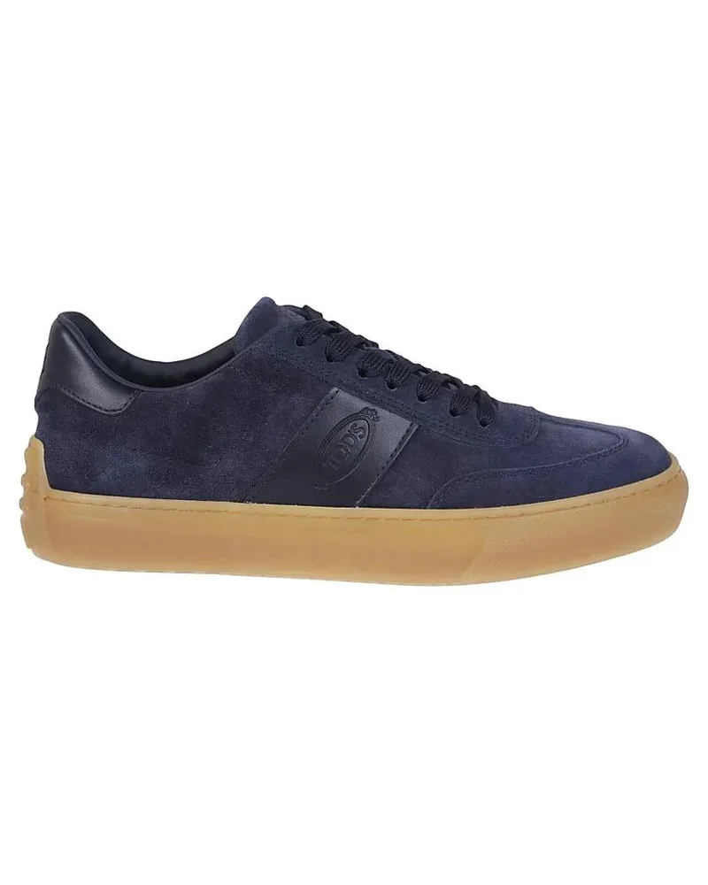 TOD'S Low-Top Sneaker Blue Leather Low-Top Sneakers With Contrasting Rub blau Blau