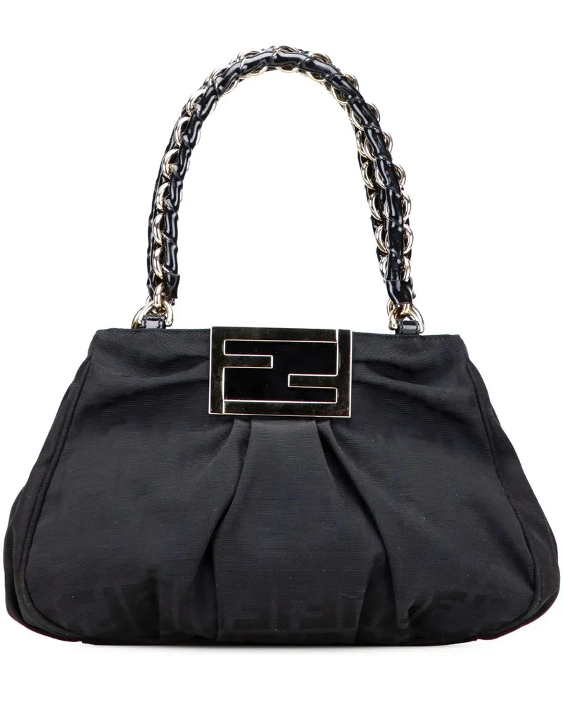 Fendi Shopper Small Zucca Canvas Mia Chain Tote schwarz Schwarz