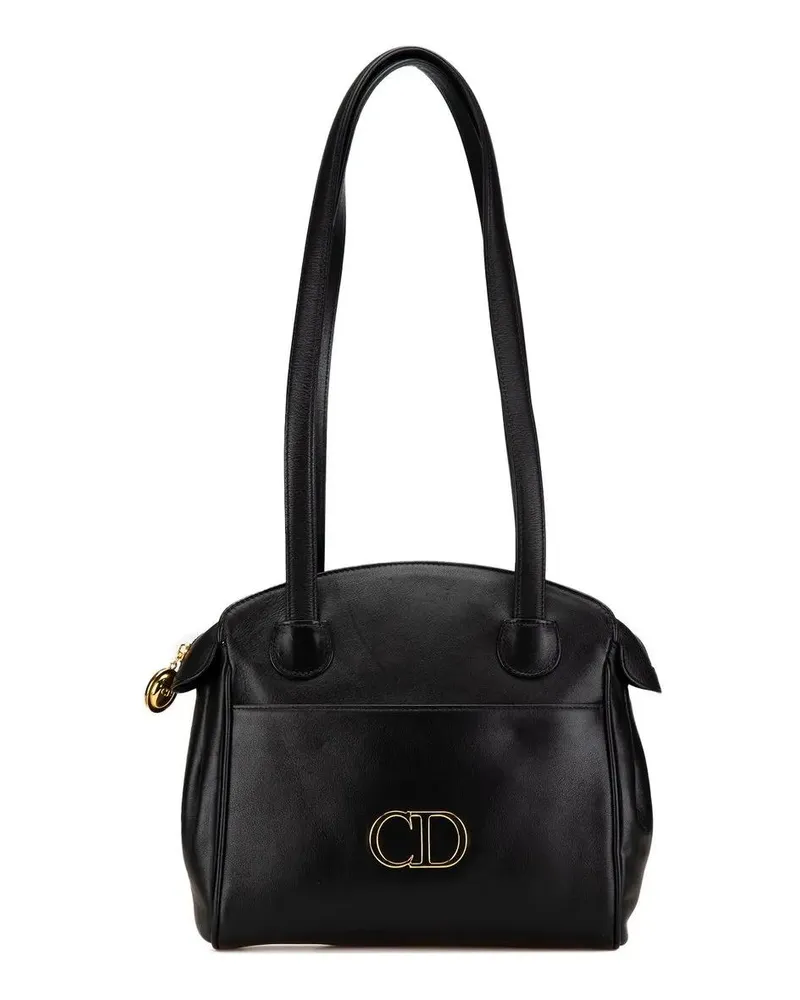 Dior Hobo Bags 20th Leather CD Logo Shoulder Bag schwarz Schwarz