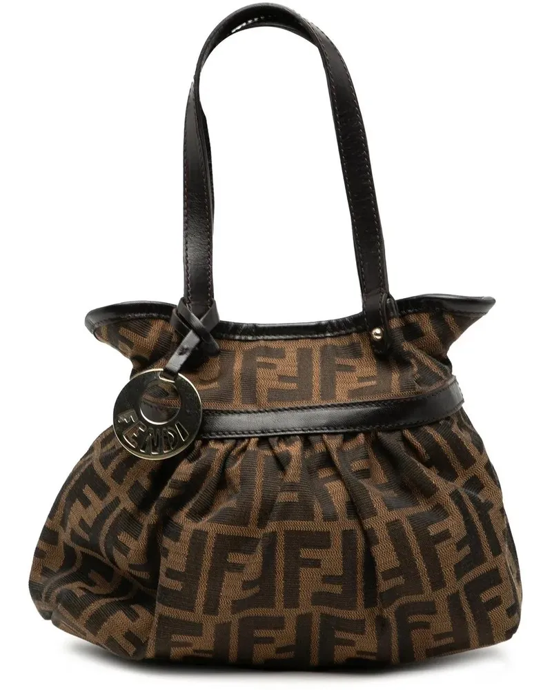 Fendi Crossbody Bags Mini Zucca Canvas Chef Handbag braun Braun