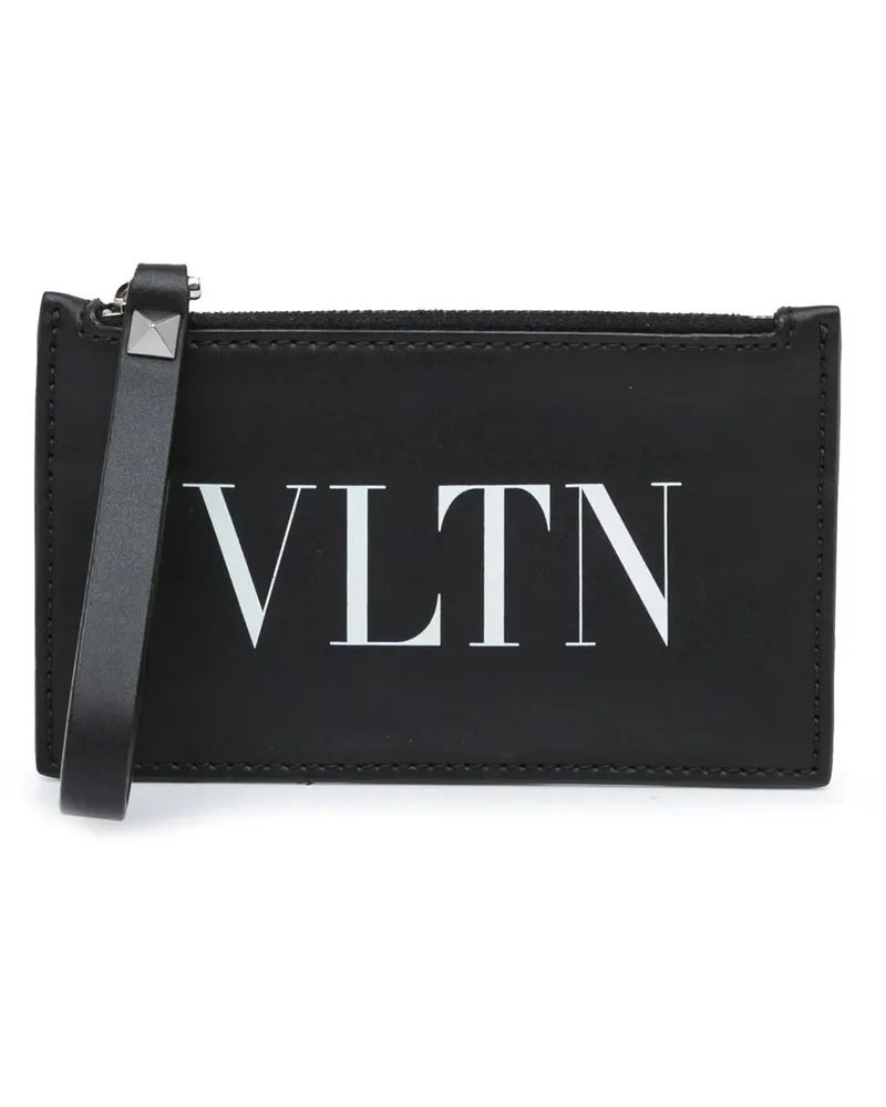 Valentino Garavani Portemonnaie 2010-2023 Leather VLTN Zip Card Holder schwarz Schwarz