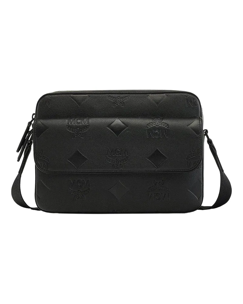 MCM Crossbody Bags Crossbody Bags Aren Messenger-Tasche aus Leder mit schwarz Schwarz