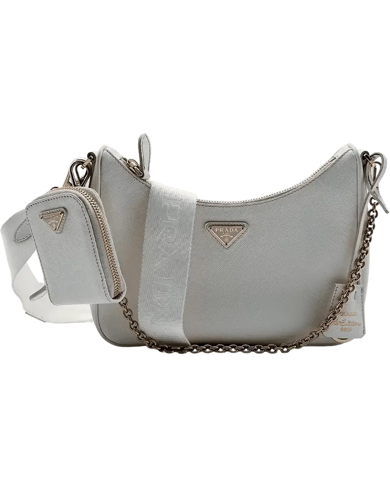 Prada Crossbody Bags  Re-Edition 2005 Handbag Saffiano Leather Whi weiß Weiß