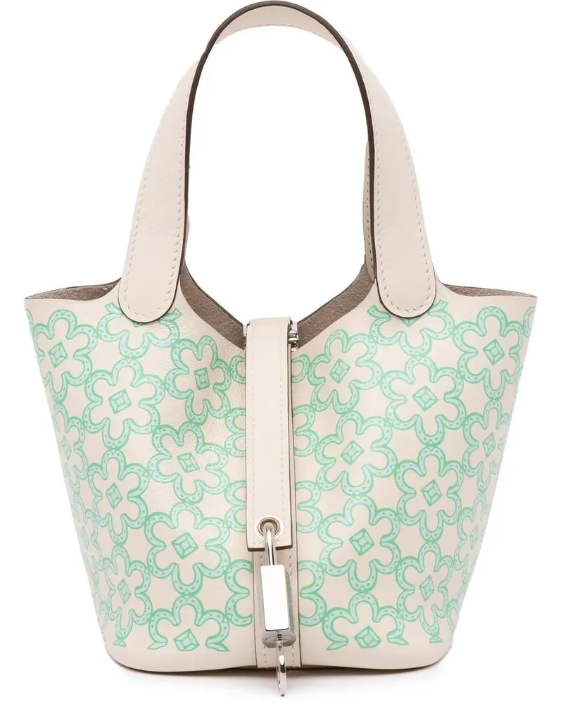 Hermès Crossbody Bags 2022 Swift Lucky Daisy Picotin Lock 14 weiß Weiß