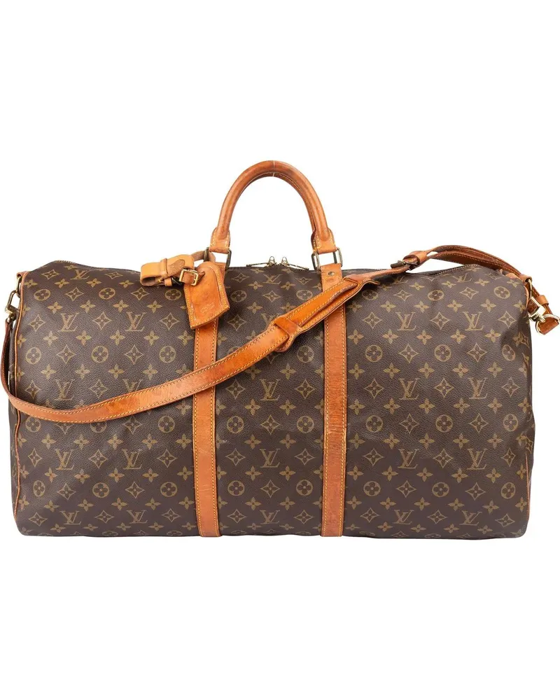 Louis Vuitton Crossbody Bags  Canvas Monogram Keepall 60 Bandoulie braun Braun