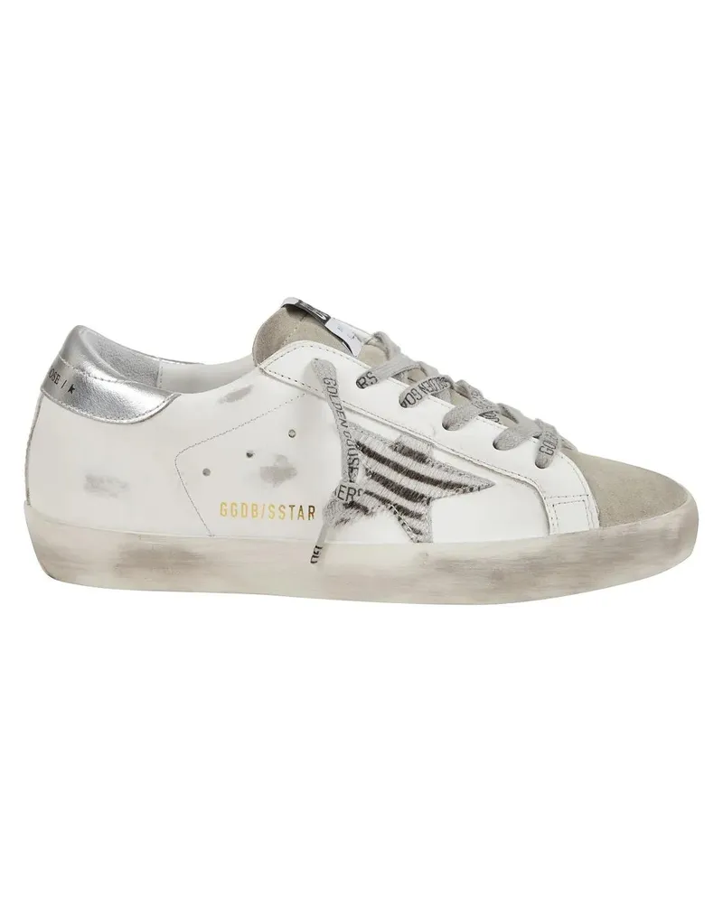 Golden Goose Low-Top Sneaker White Vintage Leather Sneakers With Zebra Star weiß Weiß