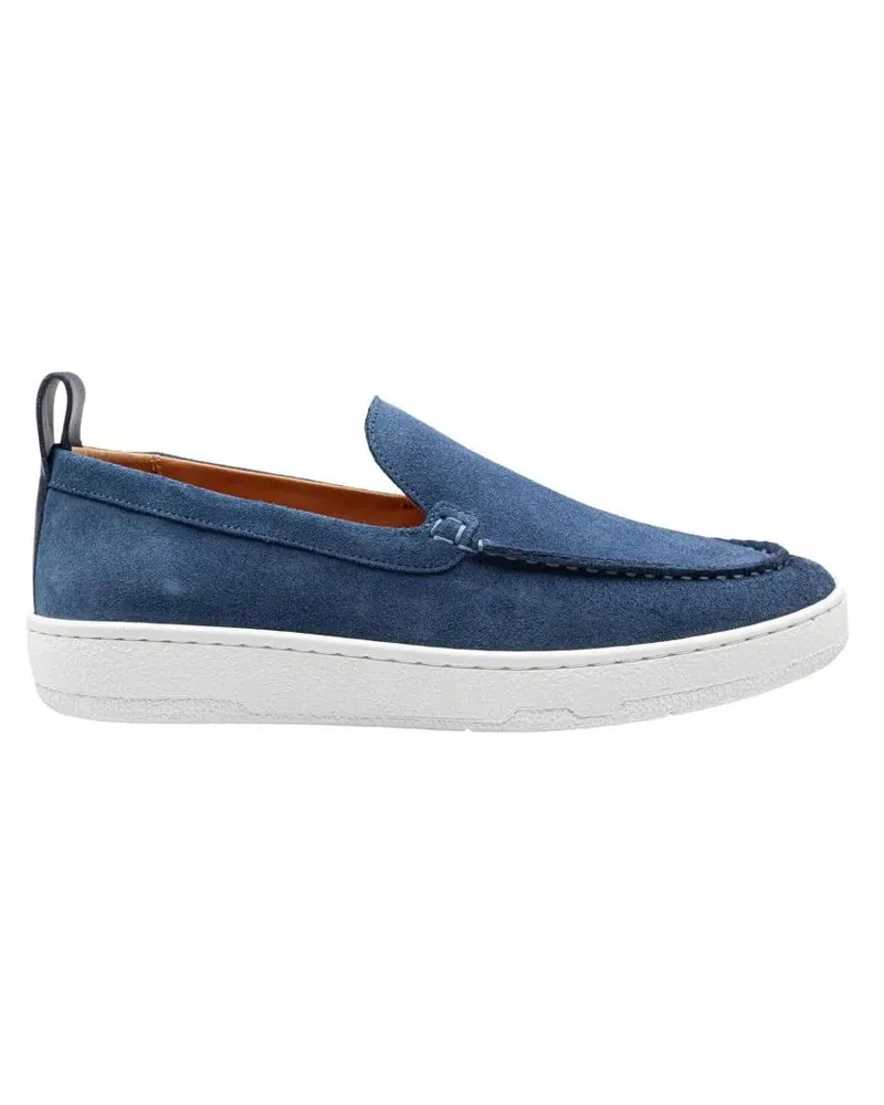 Lanvin Loafer Suede Slipper Navy Blue Color blau Blau