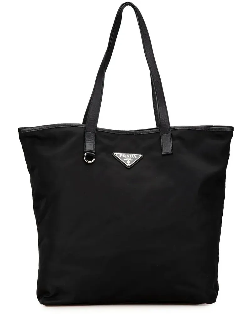 Prada Shopper Tessuto Tote schwarz Schwarz