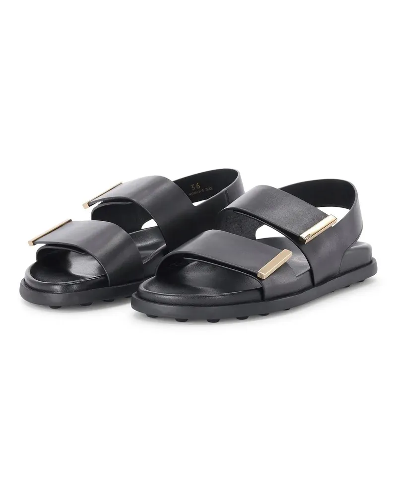 TOD'S Low-Top Sneaker Sandalen aus Leder schwarz Schwarz