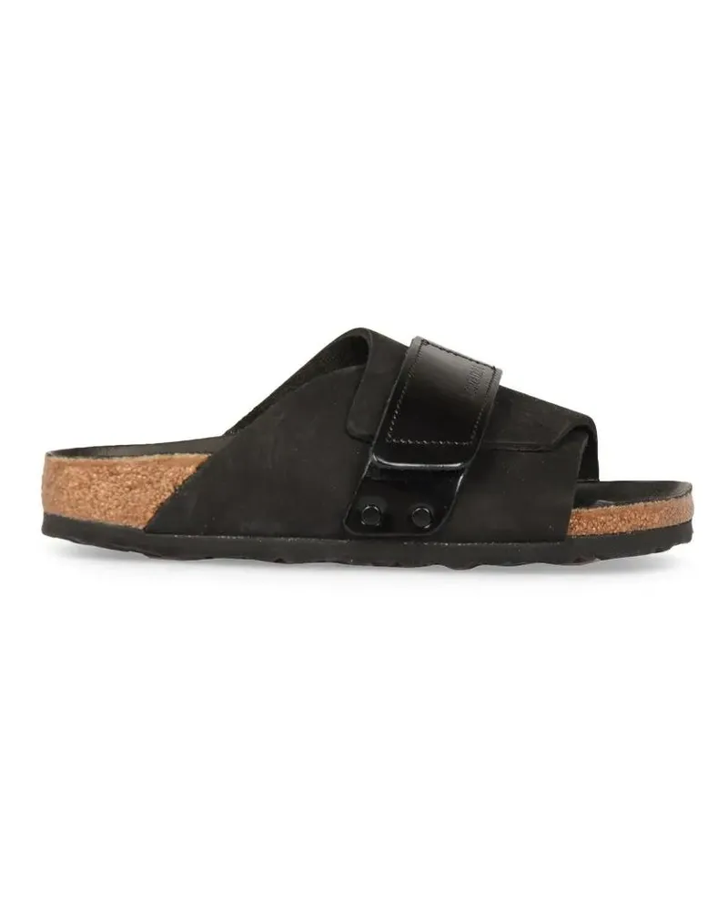 Birkenstock Sandalen Contoured Black Leather Slip-On Sandals schwarz Schwarz