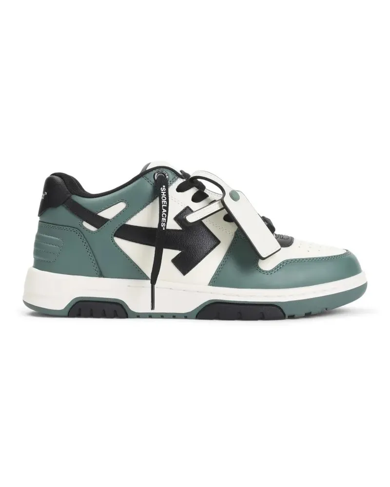 OFF-WHITE Low-Top Sneaker Low-Top Leather Sneakers With Iconic Branding grün Grün