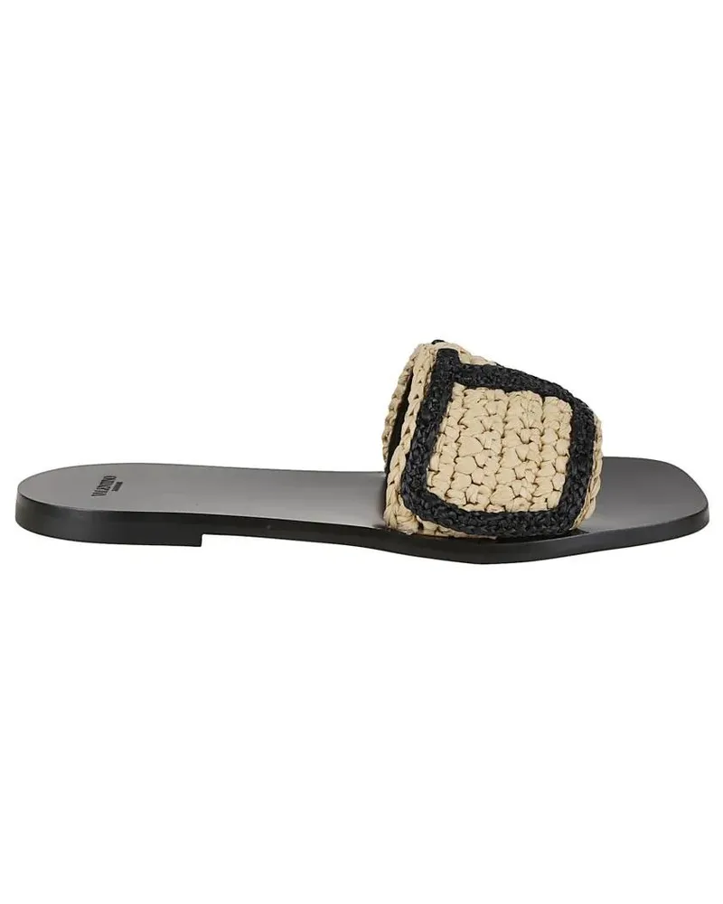 Valentino Garavani Slipper & Pantoletten Slide Viva Superstar Raffia Sandal beige Beige