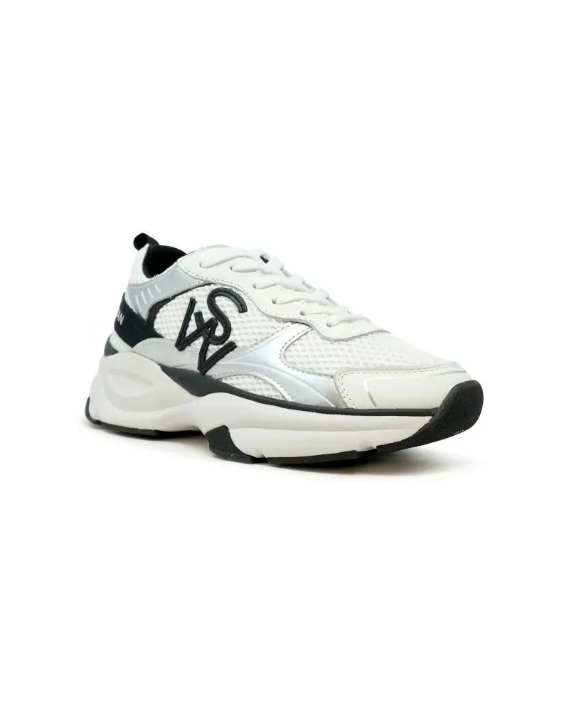 Stuart Weitzman Low-Top Sneaker Sh318 Black And White Calf Leather Sw Trainer weiß Weiß