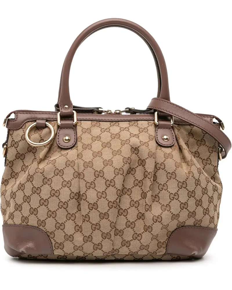 Gucci Hobo Bags GG Canvas Sukey Satchel braun Braun