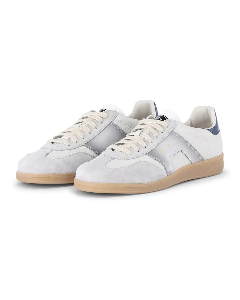 Santoni Low-Top Sneaker Heren DBS Olympic Sneaker Wit/Grijs weiß Weiß
