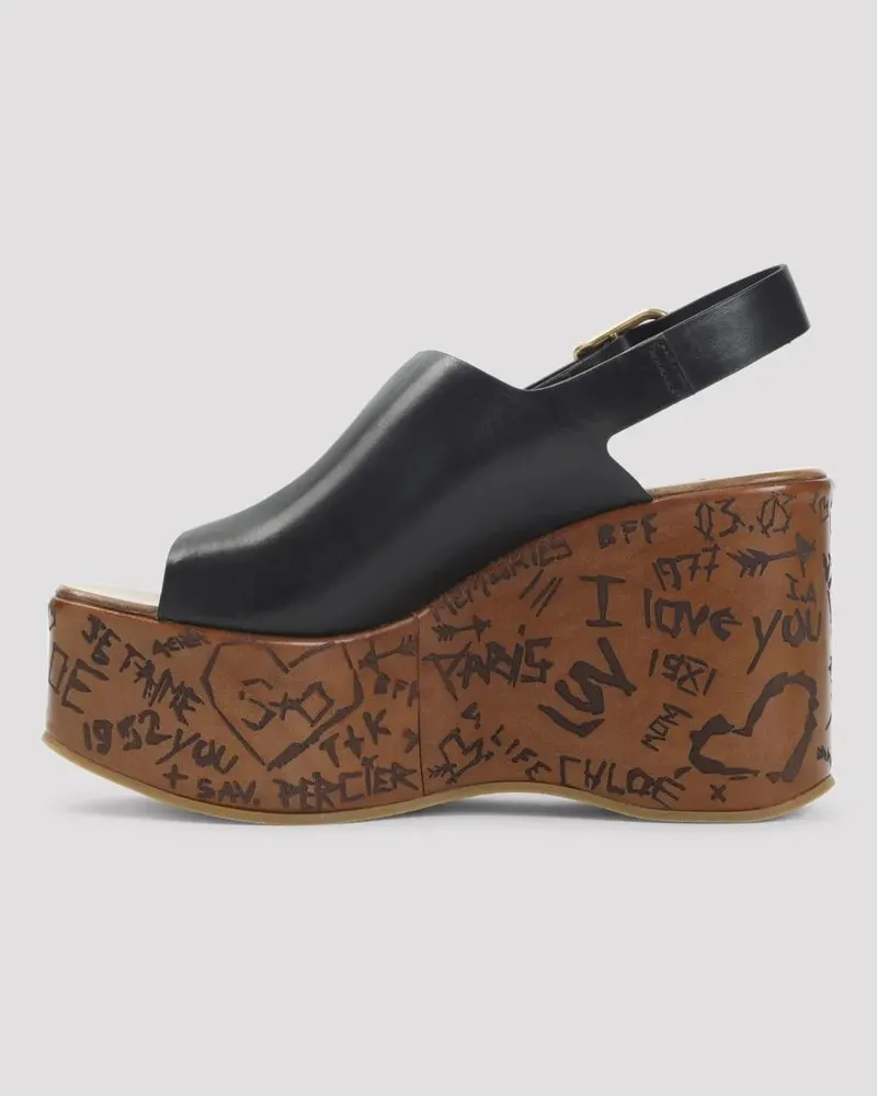 Chloé Sandalen Black Leather Maxime Sandal schwarz Schwarz