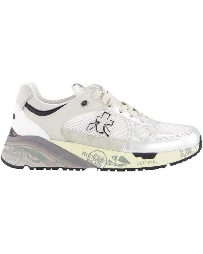 Premiata Low-Top Sneaker Dames Mased Sneaker Wit/Zilver weiß Weiß