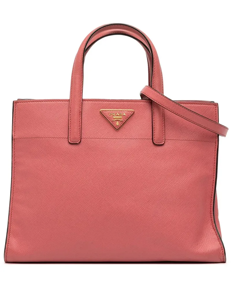 Prada Hobo Bags Saffiano Soft Triple Pocket Tote rosa Gold