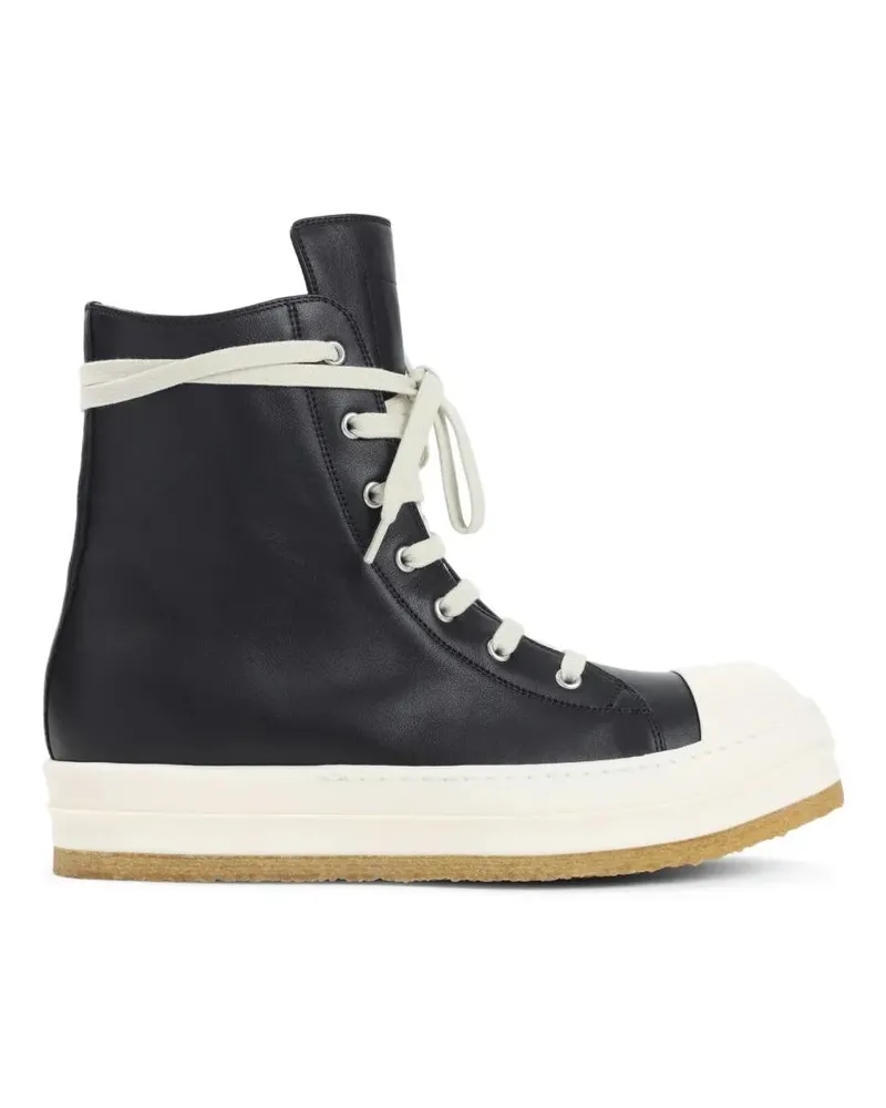 Rick Owens Low-Top Sneaker High-Top Leather Sneakers With Rubber Toe Cap schwarz Schwarz