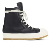 Low-Top Sneaker High-Top Leather Sneakers With Rubber Toe Cap schwarz