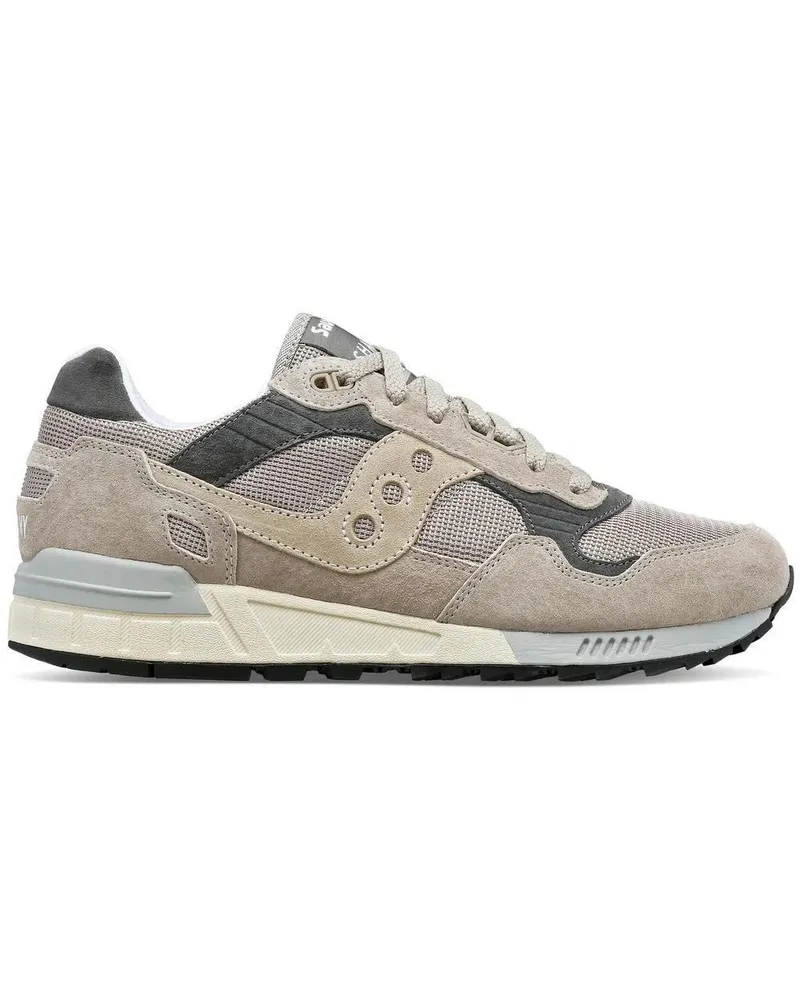 Saucony Low-Top Sneaker Beige Suede And Mesh Sneakers With Cushioned Sole grau Grau