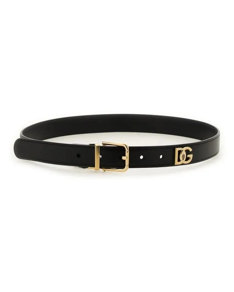 Dolce & Gabbana Gürtel Belt With Logo schwarz Schwarz